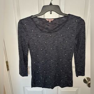 Juicy Couture Retro Womens XS Grey and Silver Beaded Top Y2K Urban Club 90’s